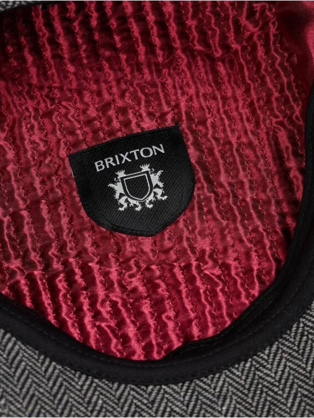 Brixton Gray Black Herringbone Brood Newsboy Cap